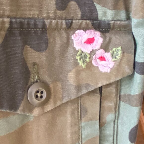 Levi’s Caroline Camo Embroidered Jacket Hippie Military Utility Y2K Grunge Sz L - Picture 4 of 16